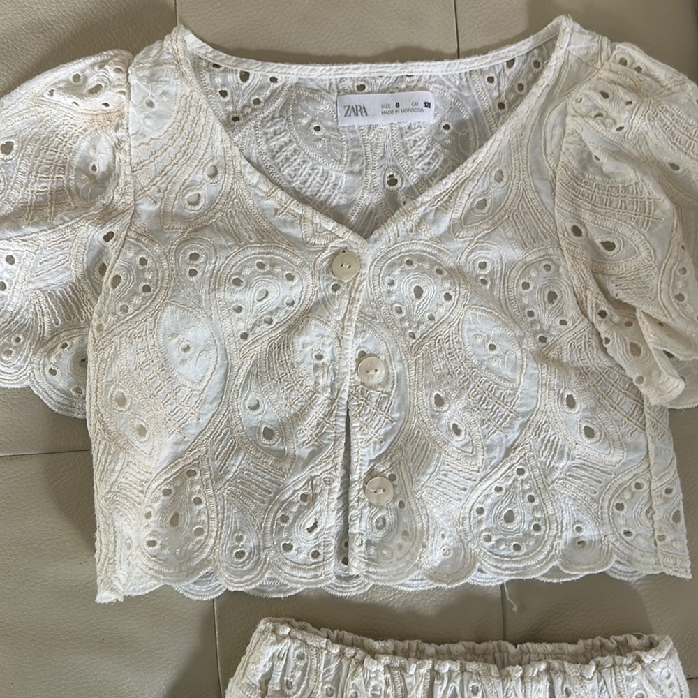 Zara crop top pant set sz 8